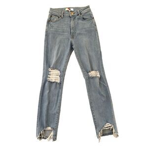 Aviator Nation Jeans Womens 24 Blue High Rise Slim Boot Jean Vintage Distressed
